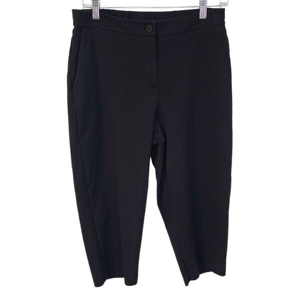 Eileen Fisher Pants - Eileen Fisher Organic Cotton Blend Black Women PM Stretch Capri front pockets